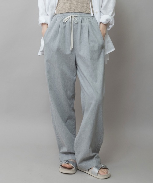 Munich(ミューニック)の「6ozスラブデニムイージーパンツ(デニムパンツ・レディース・ブラック/ライトグレー/インディゴブルー・S/M)」の1枚目の写真