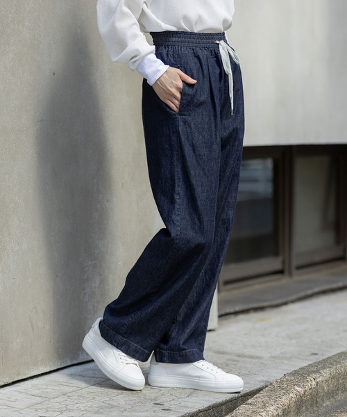 Munich(ミューニック)の「6ozスラブデニムイージーパンツ(デニムパンツ・レディース・ブラック/ライトグレー/インディゴブルー・S/M)」の5枚目の写真