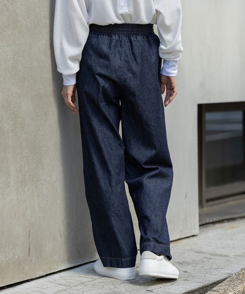 Munich(ミューニック)の「6ozスラブデニムイージーパンツ(デニムパンツ・レディース・ブラック/ライトグレー/インディゴブルー・S/M)」の6枚目の写真