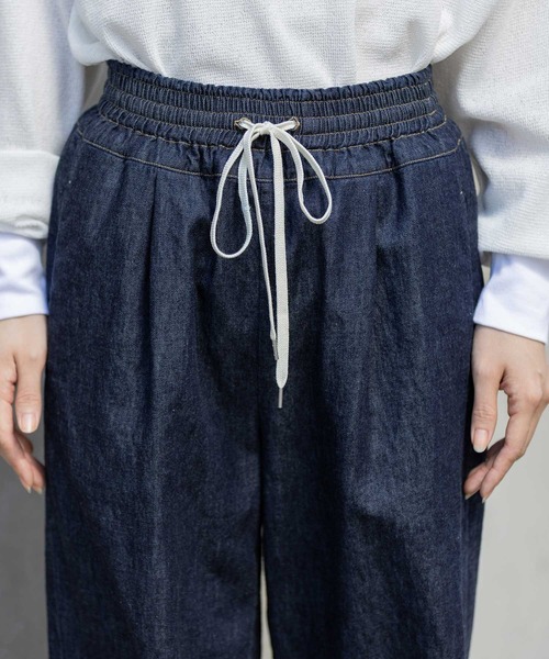 Munich(ミューニック)の「6ozスラブデニムイージーパンツ(デニムパンツ・レディース・ブラック/ライトグレー/インディゴブルー・S/M)」の10枚目の写真