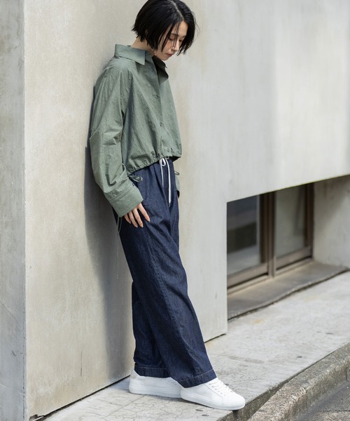 Munich(ミューニック)の「6ozスラブデニムイージーパンツ(デニムパンツ・レディース・ブラック/ライトグレー/インディゴブルー・S/M)」の15枚目の写真