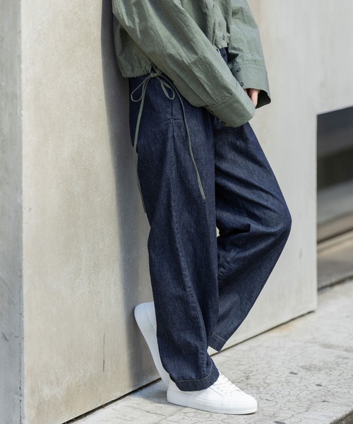 Munich(ミューニック)の「6ozスラブデニムイージーパンツ(デニムパンツ・レディース・ブラック/ライトグレー/インディゴブルー・S/M)」の17枚目の写真