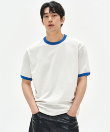 SOVERMENT（ソヴメント）の「460G ピグメントリンガーTシャツ-アイボリー-（Tシャツ/カットソー）」