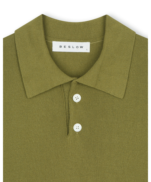 BESLOW(ビースロー)の「ファインニットポロシャツ イエローグリーン(ニット/セーター・メンズ・その他・MEDIUM/LARGE/X-LARGE/SMALL)」の2枚目の写真