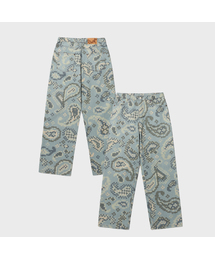 PHYSICAL DEPARTMENT（フィジカル デパートメント）の「ペイズリーパズルパターンワイドフィットパンツグリーン（デニムパンツ）」