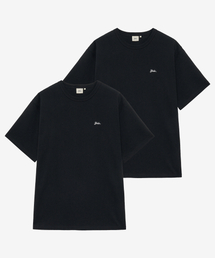 [2PACK]ヘビーウェイトスネルロゴ半袖Tシャツ_ブラック/ブラック
