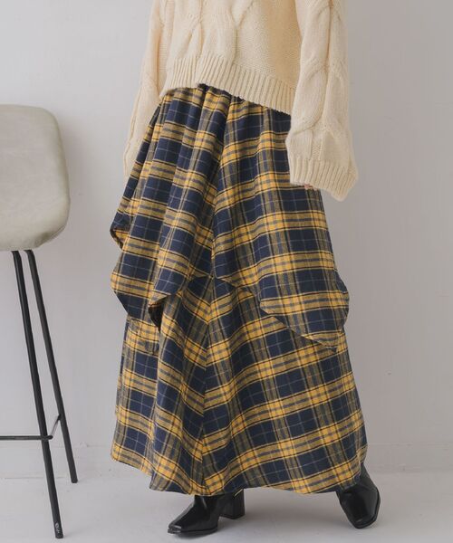 RETRO GIRL（レトロガール）の「デザインフレアSK（スカート・レディース・ブルー系その他2/ブラウン系その他2・FREE）」の2枚目の写真