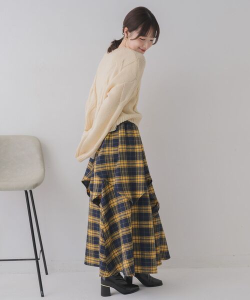 RETRO GIRL（レトロガール）の「デザインフレアSK（スカート・レディース・ブルー系その他2/ブラウン系その他2・FREE）」の13枚目の写真