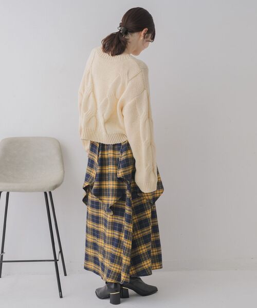 RETRO GIRL（レトロガール）の「デザインフレアSK（スカート・レディース・ブルー系その他2/ブラウン系その他2・FREE）」の14枚目の写真