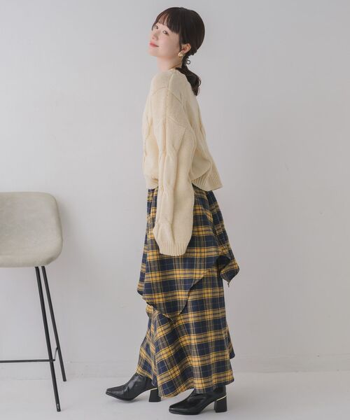 RETRO GIRL（レトロガール）の「デザインフレアSK（スカート・レディース・ブルー系その他2/ブラウン系その他2・FREE）」の15枚目の写真