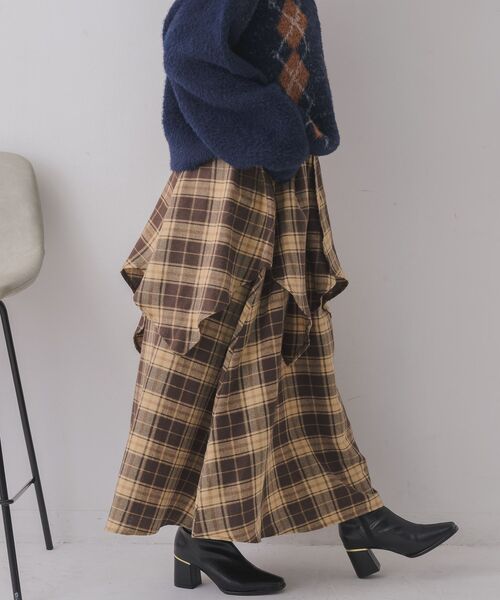 RETRO GIRL（レトロガール）の「デザインフレアSK（スカート・レディース・ブルー系その他2/ブラウン系その他2・FREE）」の9枚目の写真