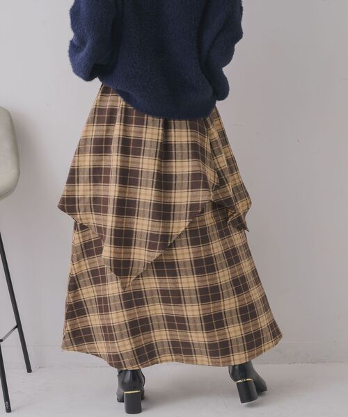 RETRO GIRL（レトロガール）の「デザインフレアSK（スカート・レディース・ブルー系その他2/ブラウン系その他2・FREE）」の8枚目の写真
