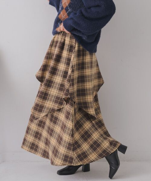 RETRO GIRL（レトロガール）の「デザインフレアSK（スカート・レディース・ブルー系その他2/ブラウン系その他2・FREE）」の7枚目の写真
