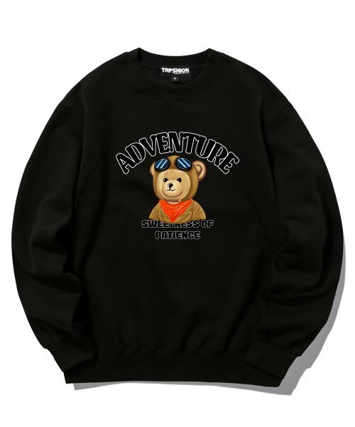パイロットベアグラフィック クルーネック - ブラック