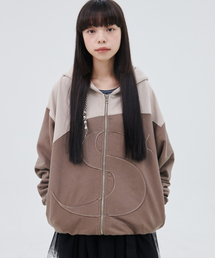 TS SILVER CHARM ZIP HOODIE (BEIGE)