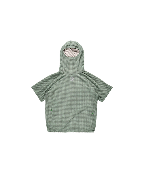 Waffle Balaclava Half Hoodie зелёный