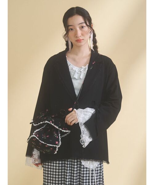 merry jenny（メリージェニー）の「floral square pochette（ショルダーバッグ・レディース・ブラック/アイボリー・FREE）」の15枚目の写真