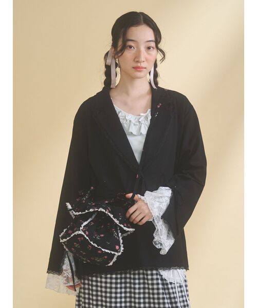 merry jenny（メリージェニー）の「floral square pochette（ショルダーバッグ・レディース・ブラック/アイボリー・FREE）」の14枚目の写真