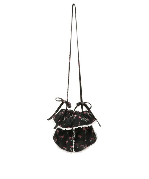 merry jenny（メリージェニー）の「floral square pochette（ショルダーバッグ・レディース・ブラック/アイボリー・FREE）」の4枚目の写真