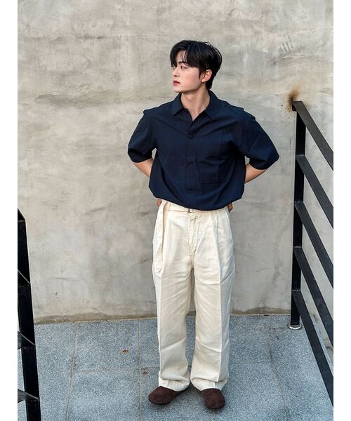 NONBLANK(ノンブランク)の「ネイチャーリングクルハーフスリーブシャツ_DARK NAVY(シャツ/ブラウス・メンズ・その他・SMALL/MEDIUM/LARGE/X-LARGE)」の11枚目の写真