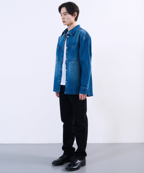 PLAC（プラック）の「ウォッシュドデニムシャケットミッドブルー（デニムジャケット・メンズ・その他・MEDIUM）」の3枚目の写真