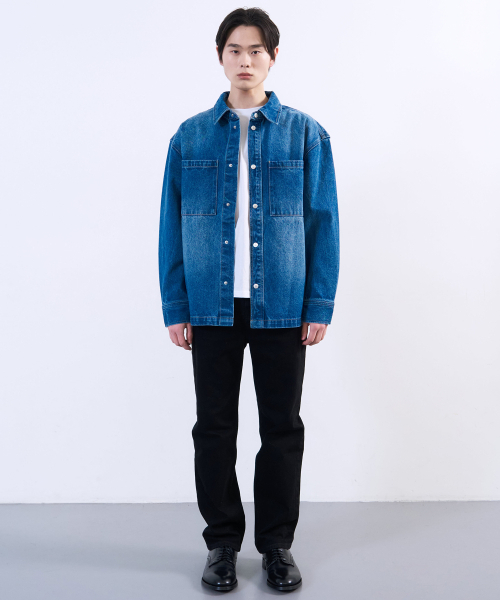 PLAC（プラック）の「ウォッシュドデニムシャケットミッドブルー（デニムジャケット・メンズ・その他・MEDIUM）」の4枚目の写真