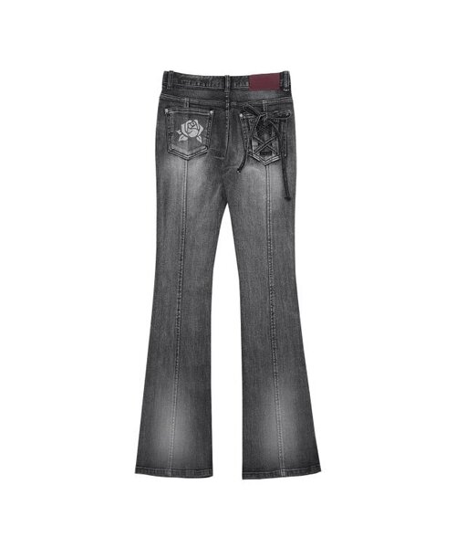 DARLING, YOU'RE BAD(ダーリンユーアーバッド)の「ROSE BOOTS CUT DENIM # BLACK(デニムパンツ・レディース・その他・MEDIUM/SMALL)」の1枚目の写真