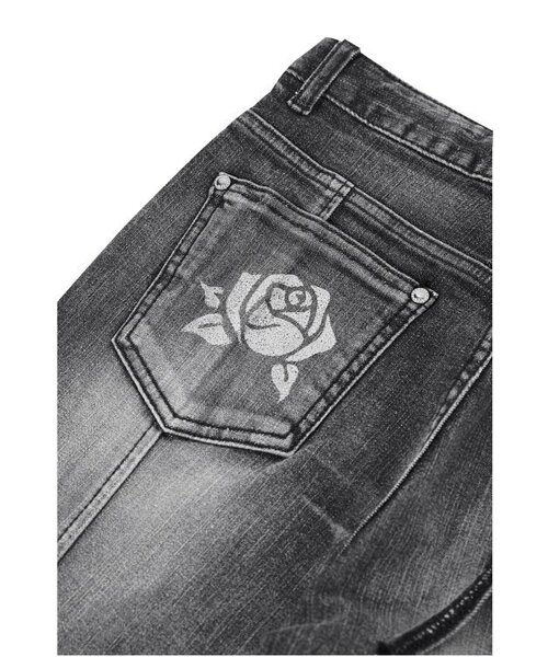 DARLING, YOU'RE BAD(ダーリンユーアーバッド)の「ROSE BOOTS CUT DENIM # BLACK(デニムパンツ・レディース・その他・MEDIUM/SMALL)」の2枚目の写真