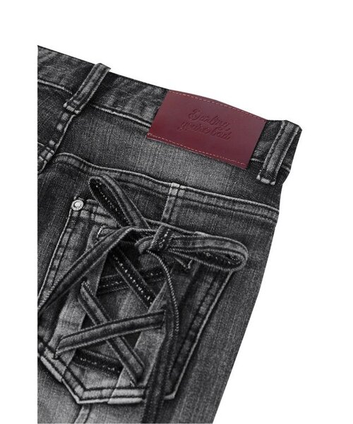 DARLING, YOU'RE BAD(ダーリンユーアーバッド)の「ROSE BOOTS CUT DENIM # BLACK(デニムパンツ・レディース・その他・MEDIUM/SMALL)」の3枚目の写真