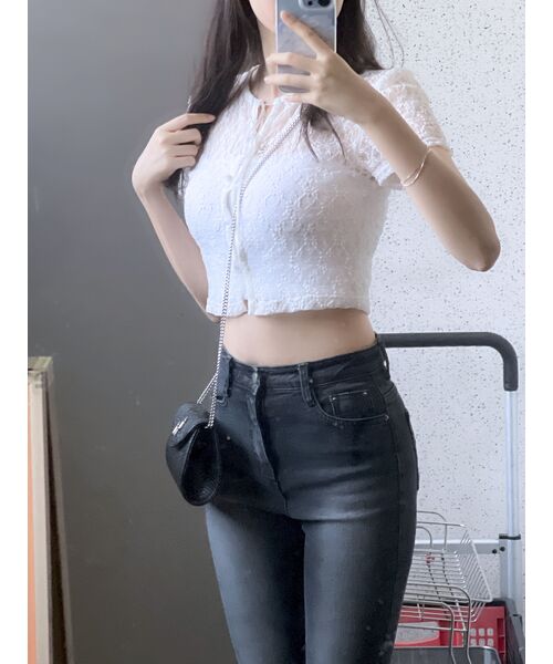 DARLING, YOU'RE BAD(ダーリンユーアーバッド)の「ROSE BOOTS CUT DENIM # BLACK(デニムパンツ・レディース・その他・MEDIUM/SMALL)」の8枚目の写真
