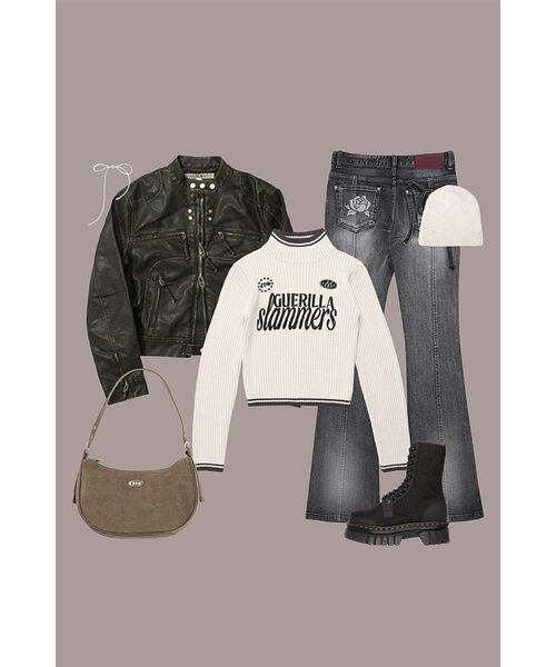 DARLING, YOU'RE BAD(ダーリンユーアーバッド)の「ROSE BOOTS CUT DENIM # BLACK(デニムパンツ・レディース・その他・MEDIUM/SMALL)」の10枚目の写真