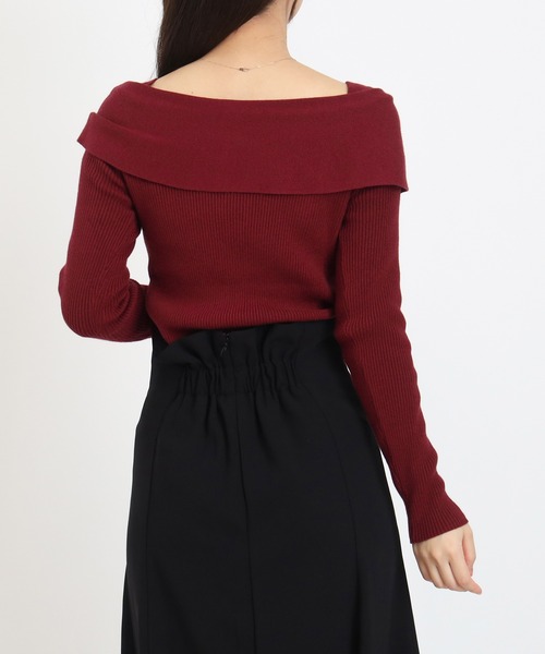 ASTORIA ODIER（アストリアオディール）の「クローバーバックルオフショルニット（ニット/セーター・レディース・ホワイト/ブラウン/ブラック/ワイン・MEDIUM）」の11枚目の写真