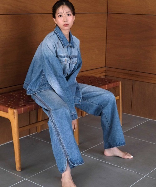 DONOBAN（ドノバン）の「【ohnishi ai×Donobanコラボ】 サイドスリットデニム[C]（デニムパンツ・レディース・ブルー・LONG/MEDIUM/SHORT）」の10枚目の写真