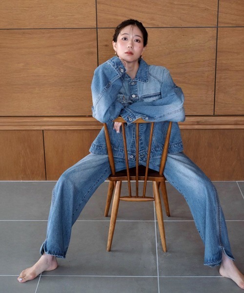 DONOBAN（ドノバン）の「【ohnishi ai×Donobanコラボ】 サイドスリットデニム[C]（デニムパンツ・レディース・ブルー・LONG/MEDIUM/SHORT）」の11枚目の写真