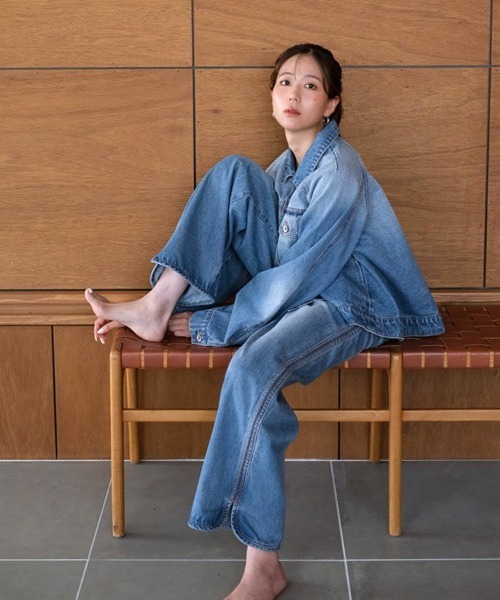 DONOBAN（ドノバン）の「【ohnishi ai×Donobanコラボ】 サイドスリットデニム[C]（デニムパンツ・レディース・ブルー・LONG/MEDIUM/SHORT）」の12枚目の写真