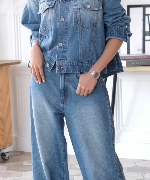 DONOBAN（ドノバン）の「【ohnishi ai×Donobanコラボ】 サイドスリットデニム[C]（デニムパンツ・レディース・ブルー・LONG/MEDIUM/SHORT）」の3枚目の写真