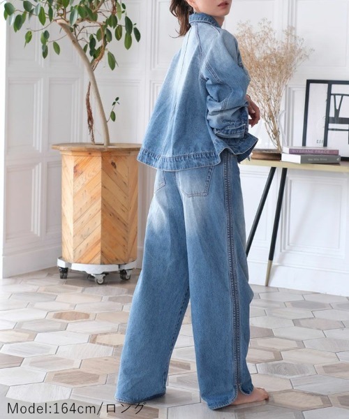 DONOBAN（ドノバン）の「【ohnishi ai×Donobanコラボ】 サイドスリットデニム[C]（デニムパンツ・レディース・ブルー・LONG/MEDIUM/SHORT）」の5枚目の写真