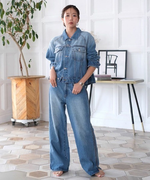 DONOBAN（ドノバン）の「【ohnishi ai×Donobanコラボ】 サイドスリットデニム[C]（デニムパンツ・レディース・ブルー・LONG/MEDIUM/SHORT）」の7枚目の写真