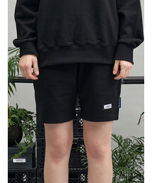 blue weave label shorts (black)