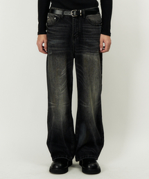 DWSE（ディーダブリューエスイー）の「Fade Wide Denim Pants (Black)（デニムパンツ）」