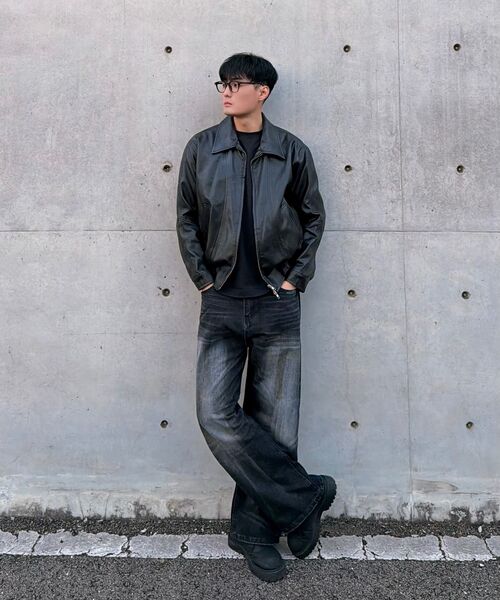DWSE(ディーダブリューエスイー)の「フェイドワイドデニムパンツ(ブラック)(デニムパンツ・メンズ・その他・SMALL/MEDIUM/LARGE/X-LARGE)」の6枚目の写真