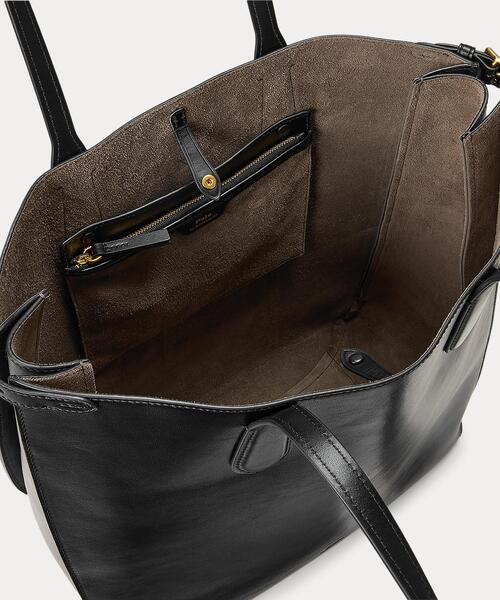 POLO RALPH LAUREN(ポロ ラルフ ローレン)の「Bellport レザー ノースサウス トート(トートバッグ・レディース・ブラック系1・ONE)」の4枚目の写真