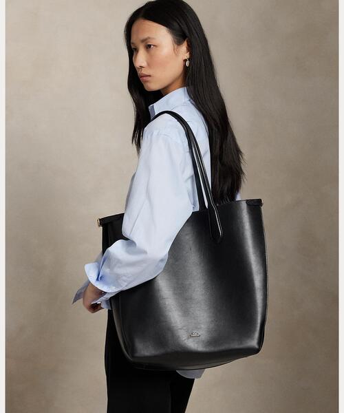 POLO RALPH LAUREN(ポロ ラルフ ローレン)の「Bellport レザー ノースサウス トート(トートバッグ・レディース・ブラック系1・ONE)」の6枚目の写真