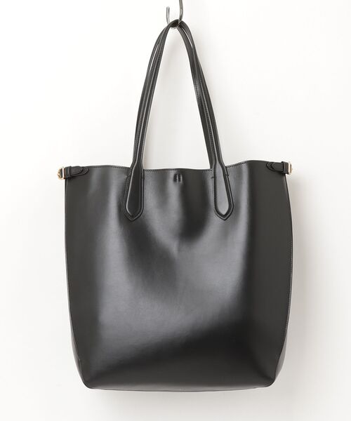 POLO RALPH LAUREN(ポロ ラルフ ローレン)の「Bellport レザー ノースサウス トート(トートバッグ・レディース・ブラック系1・ONE)」の8枚目の写真
