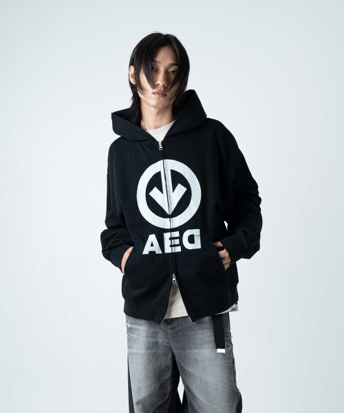ALL EYES DOWN(オール アイズ ダウン)の「ARROW HOOD ZIP UP (BLACK)(パーカー・メンズ・その他・SMALL/LARGE)」の1枚目の写真