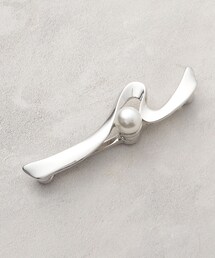 【マグネット】1粒フェイクパールラインブローチ