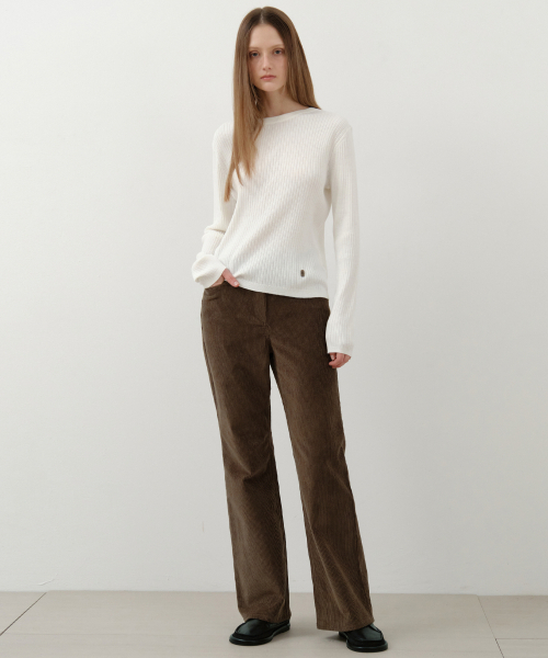 WEDNESDAYOASISFORWOMEN（ウェンズデー オアシス フォー ウーマン）の「リラックスドベーシックロングスリーブニット_IVORY(WC25-KN58)（ニット/セーター・レディース・アイボリー・OS）」の3枚目の写真