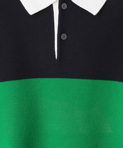 LOWRYS FARM（ローリーズファーム）の「【LFM(U)】スウェットライクニットポロ　 633431（ニット/セーター・メンズ・グレー/ネイビー/ブルー系その他/イエロー・FREE）」の9枚目の写真