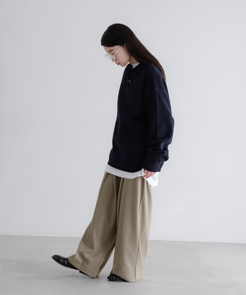 LOWRYS FARM（ローリーズファーム）の「【LFM(U)】スウェットライクニットポロ　 633431（ニット/セーター・メンズ・グレー/ネイビー/ブルー系その他/イエロー・FREE）」の21枚目の写真