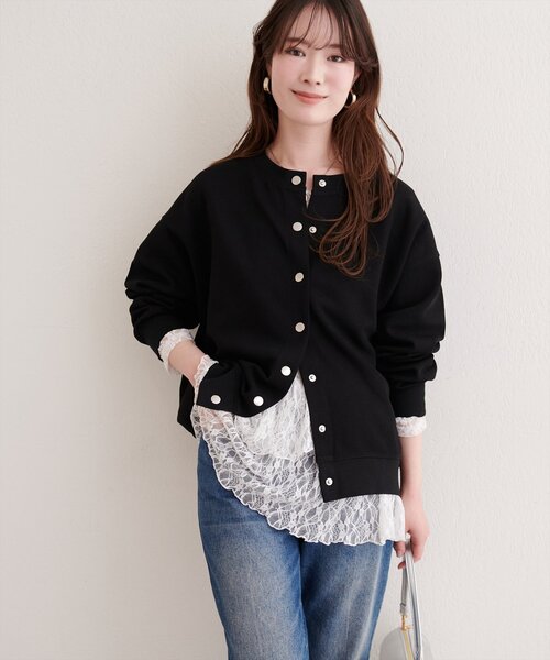 natural couture（ナチュラルクチュール）の「総レースティアードTOPS（Tシャツ/カットソー・レディース・ブラック/オフホワイト/ドット・FREE）」の10枚目の写真